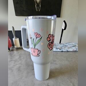 Awesome 40 oz grey tumbler Mama Needs Coffee